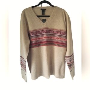 NWT Y2K Lane Bryant Women Plus Wool V-neck Knit Striped Boyfriend Sweater 18/20